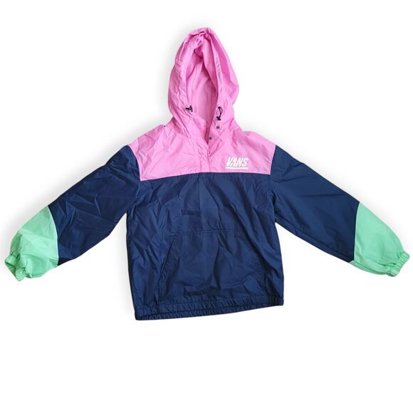 Vans Sport Stripe Anorak 1/2 Button Up Pullover Hoodie Women Sz S - Picture 5 of 13